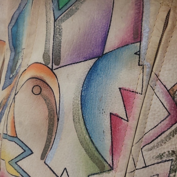 Vintage SAM SAM Tan Hand Painted Southwestern Vibe Genuine Leather Bag - Picture 14 of 14